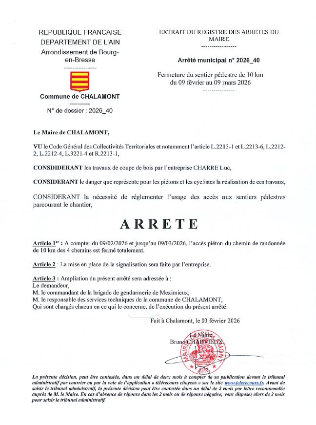 fermeture sentier pédestre