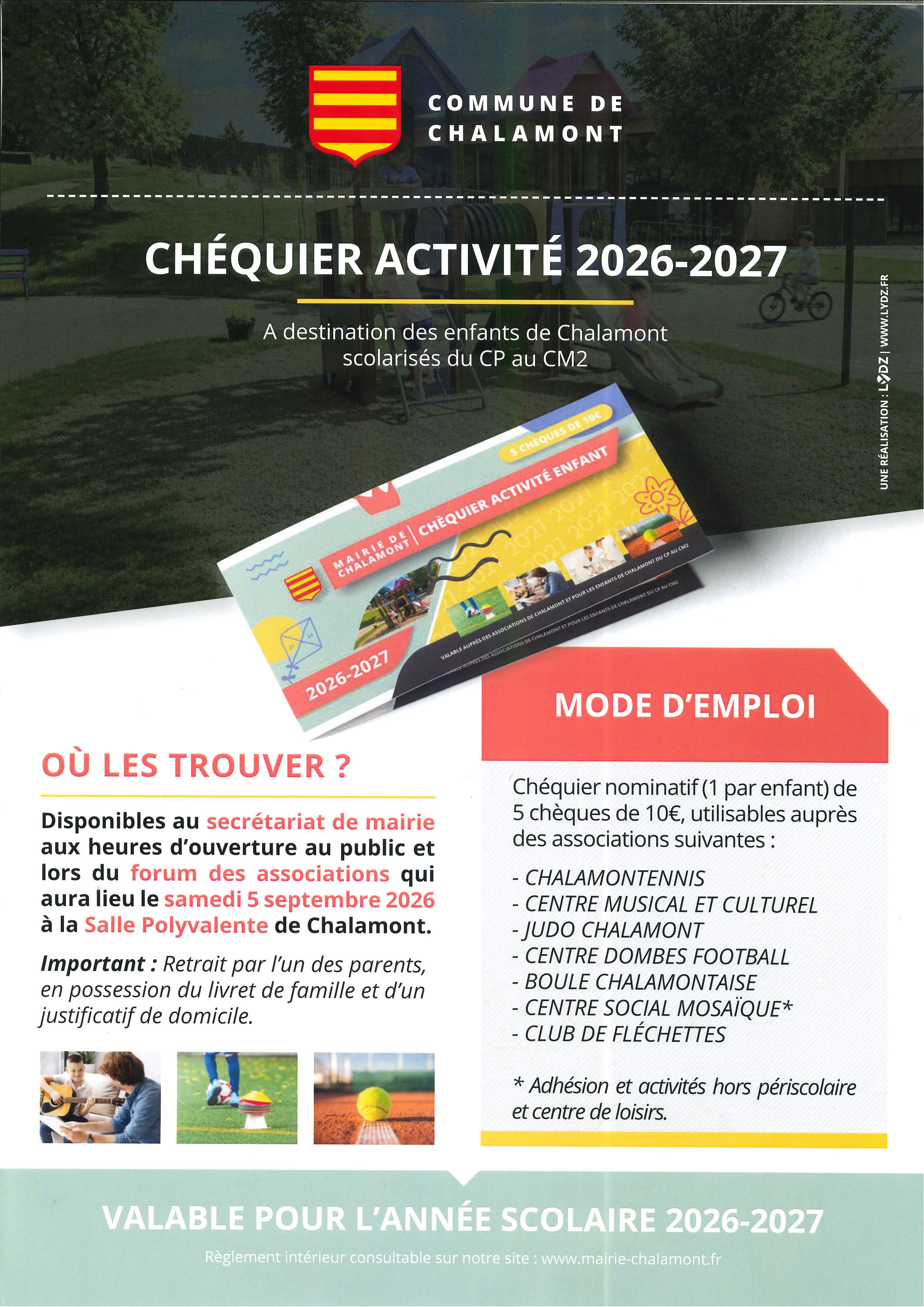 Chèques activités